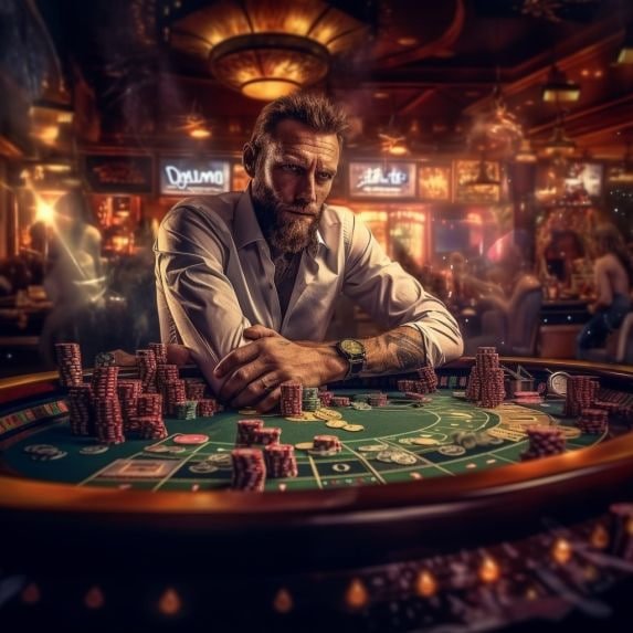A lively live casino atmosphere with excited players
